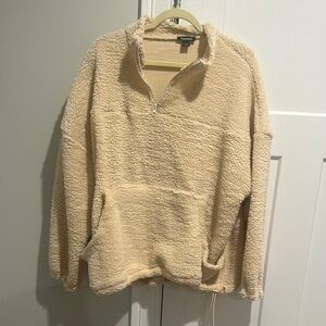 Cozy Tan Sherpa Pullover